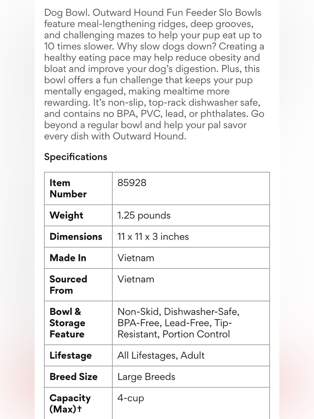 Outward Hound Fun Slow Feeder Interactive Dog Bowl, Orange, 4 cup - Picture 11 of 12